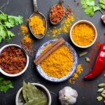 Indian food cooking background